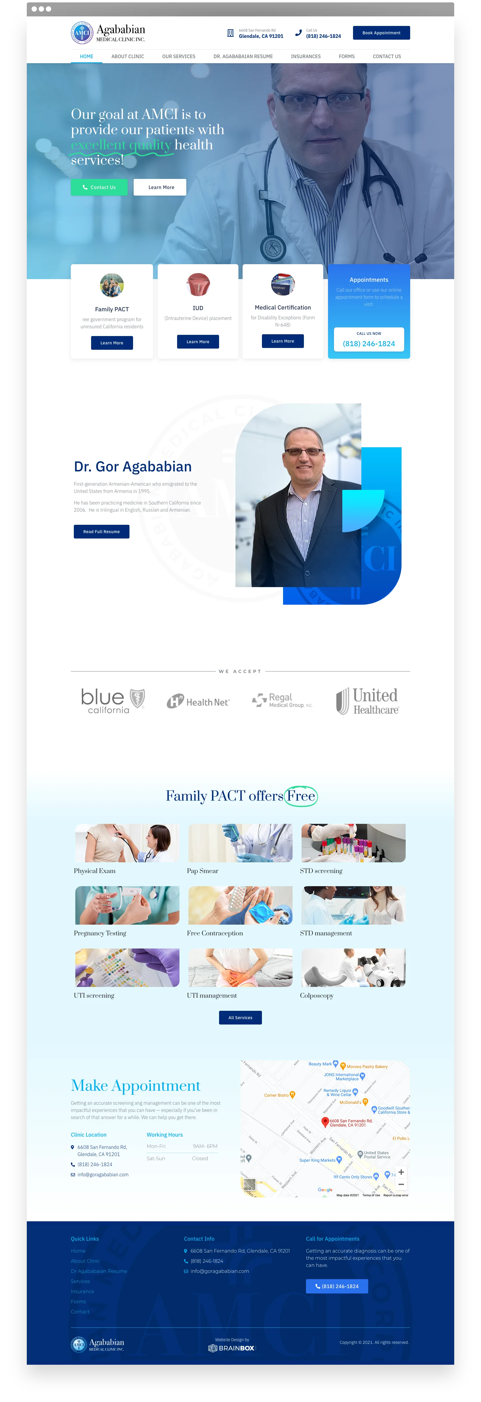 Gor Agababian website design for medical office